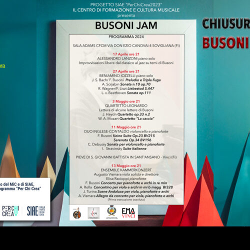 Chiusura del Progetto BUSONI JAM – Centro di Formazione e Cultura Musicale – EMA Vinci records