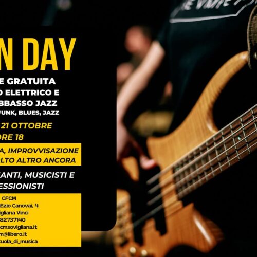 OPEN DAY – Lezione gratuita di Basso elettrico e Contrabbasso Jazz Lunedì 21 Ottobre 2024